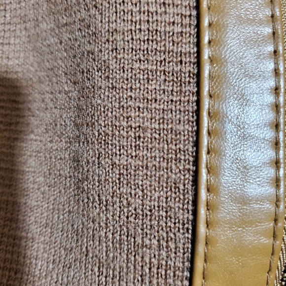 Vakko moto leather & wool zip up shacket jacket Medium - Picture 12 of 14